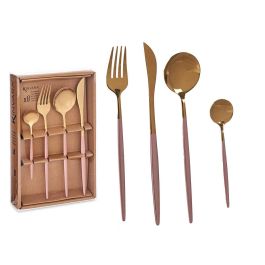 Set Cubiertos Kinvara 8Pcs Oro Rosa - Acero Inoxidable 16x5x24.5cm (12 Unidades)