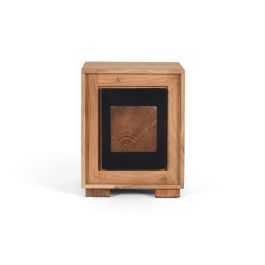 Giner Y Colomer Mesita de Noche en Madera de Mango con Puerta Negra, 37x33 cm Precio: 290.3879. SKU: B1E7983SDY