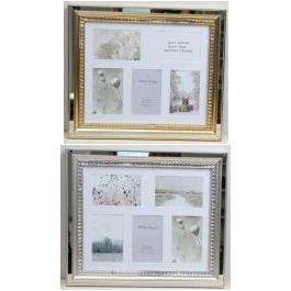 Marco Multifoto Tradicional DKD Home Decor Dorado Plateado 2 x 40 x 46.5 cm (2 Unidades)