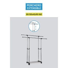 Confortime Perchero extensible 80-150 x 42 x 90-160 cm (3 Unidades)