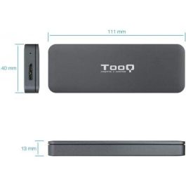 TooQ TQE-2281G Caja Externa SSD M.2 SATA USB 3.0 NGFF B-Key 2230/2242/2260/2280 hasta 1TB UASP Aluminio Gris Sin tornillos
