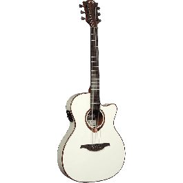 LAG Guitarra Acústica Auditorium Slim Cutaway Tramontane 118 A/E - Ivory White