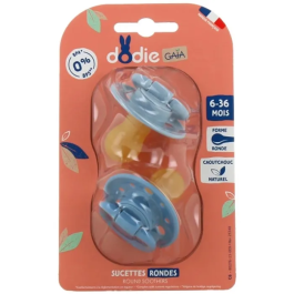 Dodie DOD1710953153213 Chupetes Redondos Gaia 6-36 Meses 2 Unidades Azul Precio: 25.95000001. SKU: B1K9D83VZ5