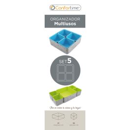 Confortime Set de 5 Organizadores de Fieltro 25.2 x 25 x 10 cm (6 Unidades)