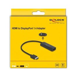 DeLOCK Adaptador HDMI Macho a DisplayPort Hembra 8K @ 30Hz 0.18m con Chip LT6711GX para Resolución 7680x4320, HDR10, HDCP 2.2