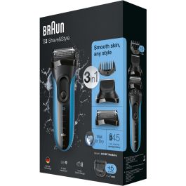 Braun 3010BT Máquina de Afeitar Eléctrica y Recortadora, Negro/Azul