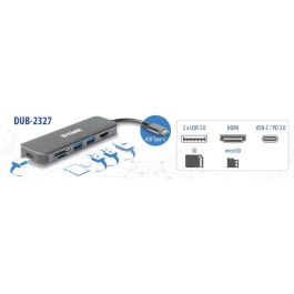 D - link Docking D - Link USB Tipo C 6, 2x USB 3.2 Gen 1, 1x USB Tipo C, 1x HDMI 1.4, Lector Tarjetas SD, 4K Ultra HD, Power Delivery 60W, Gris