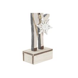DKD Home Decor Figura Navidad Reno de Madera MDF con LED, Fantasía, Colores Surtidos, 4x11x27 cm - Pack 6 Unidades