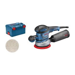 Bosch GEX 40-150 L-BOXX Lijadora excéntrica profesional 400W, Ø 150 mm, 5500-12000 RPM, 11000-24000 OPM, Negro/Azul/Gris/Rojo, incluye funda y papel de lija Precio: 309.78999953. SKU: B1FXEXP3DZ