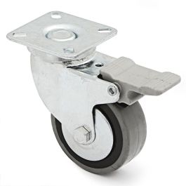 Q&Q Rueda Giratoria Trial PL Ø60mm Aro Goma Gris con Freno, Antihilo y Placa. Soporte Acero Zincado, Carga 40kg Q&Q Rueda Giratoria Trial PL Ø60mm Aro Goma Gris con Freno, Antihilo y Placa. Soporte Acero Zincado, Carga 40kg Precio: 4.49999968. SKU: B13HSQN5P3
