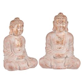 Buda Poliresina Relajado Manos Juntas Blanco y Oro Ibergarden 25x57x42.5 cm Precio: 62.79000002. SKU: S3610556