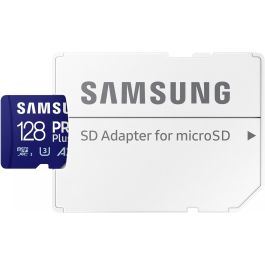 Samsung MB-MD128SA/EU Tarjeta de Memoria microSDXC PRO Plus 2023 128GB, 180MB/s Lectura, 130MB/s Escritura, Clase U3 V30 A2