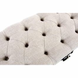 Banqueta DKD Home Decor Beige Lino Madera MDF (122 x 47 x 43 cm)
