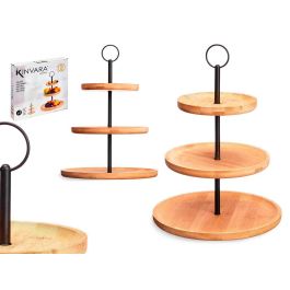 Frutero de Bambú 3 Pisos con Soporte de Metal Kinvara - 25x37x25 cm (6 Unidades) Precio: 51.89000058. SKU: B1GXYBGYT8
