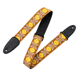 Levy's Correa Hootenanny Series 2" - Correa Guitarra Patrón Flor Amarillo