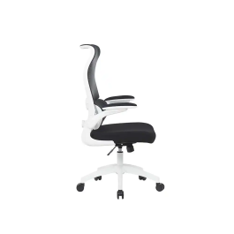 Q-connect Silla de Oficina Catania Ergonómica Malla Transpirable Ruedas Premium PU Negro Blanco Altura Ajustable 1230mm