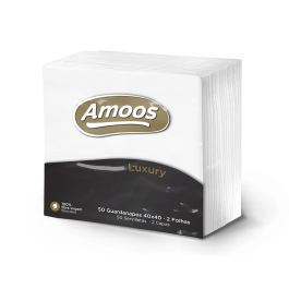 Amoos Servilleta de celulosa Luxury 40x40 cm 2 capas paquete de 50 unidades