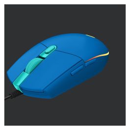 Logitech G203 Lightsync Gaming - Ratón óptico cableado USB, 8000 DPI, 6 botones, RGB, azul