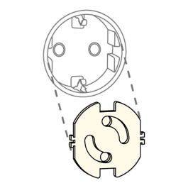 Edm Tapa de enchufe giratorios base T/TL Universal Polipropileno Blister 10 uds Blanco