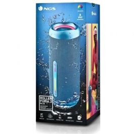 NGS ROLLERFURIA3BLUE Altavoz Portátil Bluetooth 5.3 Sonido Potente 60W Luces RGB Impermeable IPX7 TWS Powerbank Batería 9h Azul