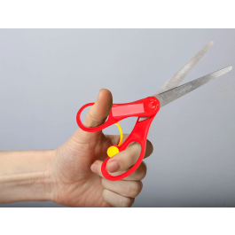 Liderpapel Tijera 15 cm con Resorte para Facilitar el Corte, Punta Redonda, Acero Inoxidable, Apta para Todos los Usos