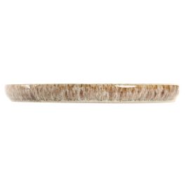 DKD Home Decor Plato Horeca de Postre Gres Esmaltado Beige 20x20 cm Apto para Microondas y Lavavajillas (6 Unidades)