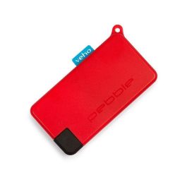 Veho Power Bank Pebble Pokket 1000mAh, Batería Externa Micro Llavero Ultra Fina de Emergencia para Bolsillo - Roja