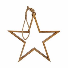 Adorno Navideño Estrella Marrón Yute Madera 41,5 x 7 x 78 cm (6 Unidades)