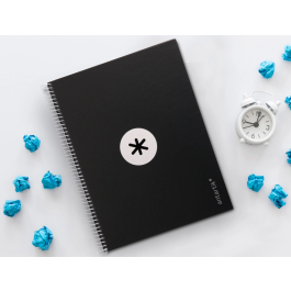 Antartik Cuaderno espiral A4 micro tapa forrada 80 hojas 90 gr horizontal negro