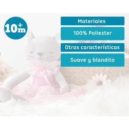 KioKids Muñeca de Trapo Gato Tierno con Falda Rosa para Bebés +10 Meses Multicolor de Poliéster