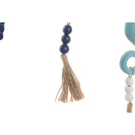 DKD Home Decor Decoracion Colgante Atlantico Blanco Azul Resina Cuerda 2 x 56 x 12.5 cm (6 Unidades)
