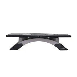 Q-connect Soporte para Monitor Giratorio y Ajustable en Altura con Plataforma, HIPS, 411x287x99 mm