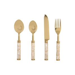 DKD Home Decor Cubertería Moderna de Acero Inoxidable y Nácar Blanco y Dorado, 16 Piezas DKD Home Decor Cubertería Moderna de Acero Inoxidable y Nácar Blanco y Dorado, 16 Piezas Precio: 79.49999959. SKU: B1CJX679CX
