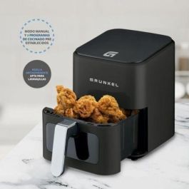 Grunkel Freidora de Aire Sin Aceite Digital 4L, 1200W, 7 Programas, Negro
