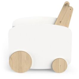 Carro de almacenamiento con ruedas - FIRMIANA - Estilo escandinavo - Blanco mate / Roble Kronberg - 49,8 x 35 x 52,5 cm - DEMEYERE Carro de almacenamiento con ruedas - FIRMIANA - Estilo escandinavo - Blanco mate / Roble Kronberg - 49,8 x 35 x 52,5 cm - DEMEYERE