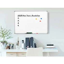 Q-connect Pizarra Blanca Lacada Magnética Marco Aluminio 60x45 cm