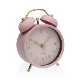 Reloj-Despertador Versa Rosa Metal 5,4 x 13,5 x 9,7 cm Reloj-Despertador Versa Rosa Metal 5,4 x 13,5 x 9,7 cm