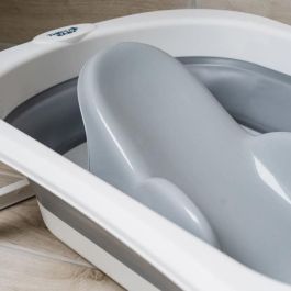 Thermobaby Hamaca de baño Atoll. Sillón reclinable para bañera, ideal para recién nacidos y bebés hasta 8 meses (máx. 8 kg) - Gris