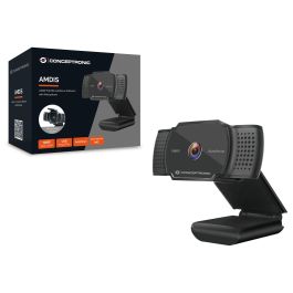 Conceptronic AMDIS06B Webcam USB 2.0 Full HD 1080P/30Hz, 72° Ángulo de Visión, Autoenfoque, Micrófono Integrado, Plug and Play