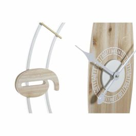 Reloj Pared Scandi DKD Home Decor Natural Blanco 4.5 x 66 x 61 cm (2 Unidades)