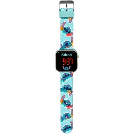 Kids Licensing Las4039 Reloj Digital LED de Muñeca Stitch Disney con Batería, Funciones de Hora 12h y Fecha (Mes/Día), Niños +3 años