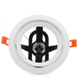 Aro Foco Empotrable Downlight Basculante Blanco Compatible PAR30 E27 (Lámpara No Incluida)