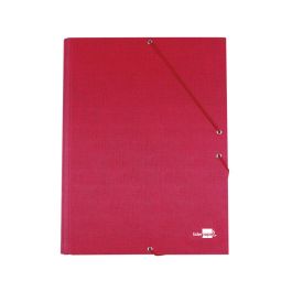 Carpeta Liderpapel Gomas Folio 3 Solapas Carton Forrado Roja