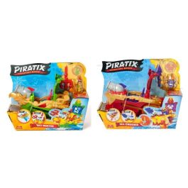 Barco piratix pirate ship con su capitan, tesoro exclusivo y moneda (sky hunter o sea crusher) 15,7x20x7,4cm - modelos surtidos