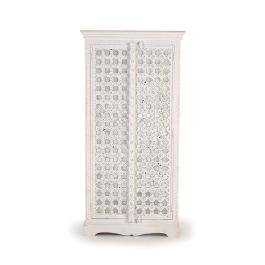 Giner y Colomer Armario Madera de Mango Blanco con Espejo 2 Puertas 3 Estantes