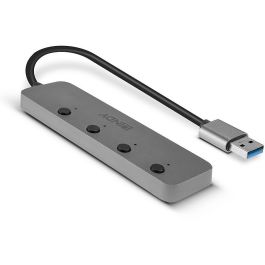 Hub USB LINDY Negro Gris (1 unidad)