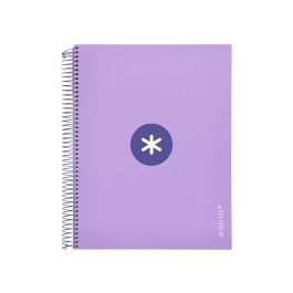 Cuaderno Espiral A4 Micro Antartik Tapa Forrada 120H 90 gr Horizontal 5 Bandas 4 Taladros Color Lavanda