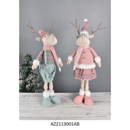 DKD Home Decor Figura Navidad Fantasia Reno Poliester Verde Rosa Blanco 17 x 60 x 20 cm Precio: 25.4999998. SKU: B1G53J2K6E