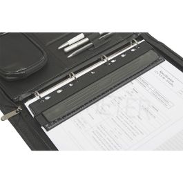 GENIE PP4M Perforadora de Bolsillo 3 Hojas, Negro, Metal/Plástico, Barra Guía, 4 Huecos