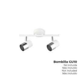Edm Foco Metal 2 Elementos Modelo Moon GU-10 Abatible 180° Cromo Blanco Hueso para Techo y Pared 220-240V 50W Precio: 26.8899994. SKU: S7902429
